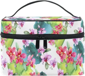 Makeup Bag, Hand Painted Orchid Travel Makeup Organizer Bag Cosmetic Cases Toiletry Bags for Girl Women Ladies