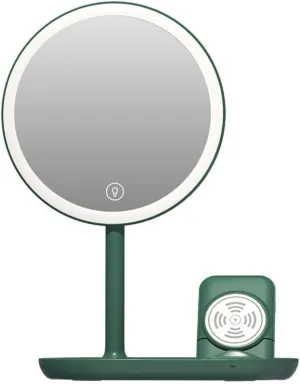 Makeup Mirror Desktop Led Makeup Mirror with Light, Smart Dimming, Make-up Beauty Mirror, Wireless Charging Desktop Vanity Mirror Mirror for Desk(Color:A)