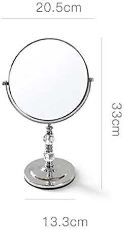 Makeup Mirror Vanity Mirror Multiangle Rotating Desktop WallMounted Makeup Mirror for Bedroom Bathroom Home Shower (Size : 35CM)