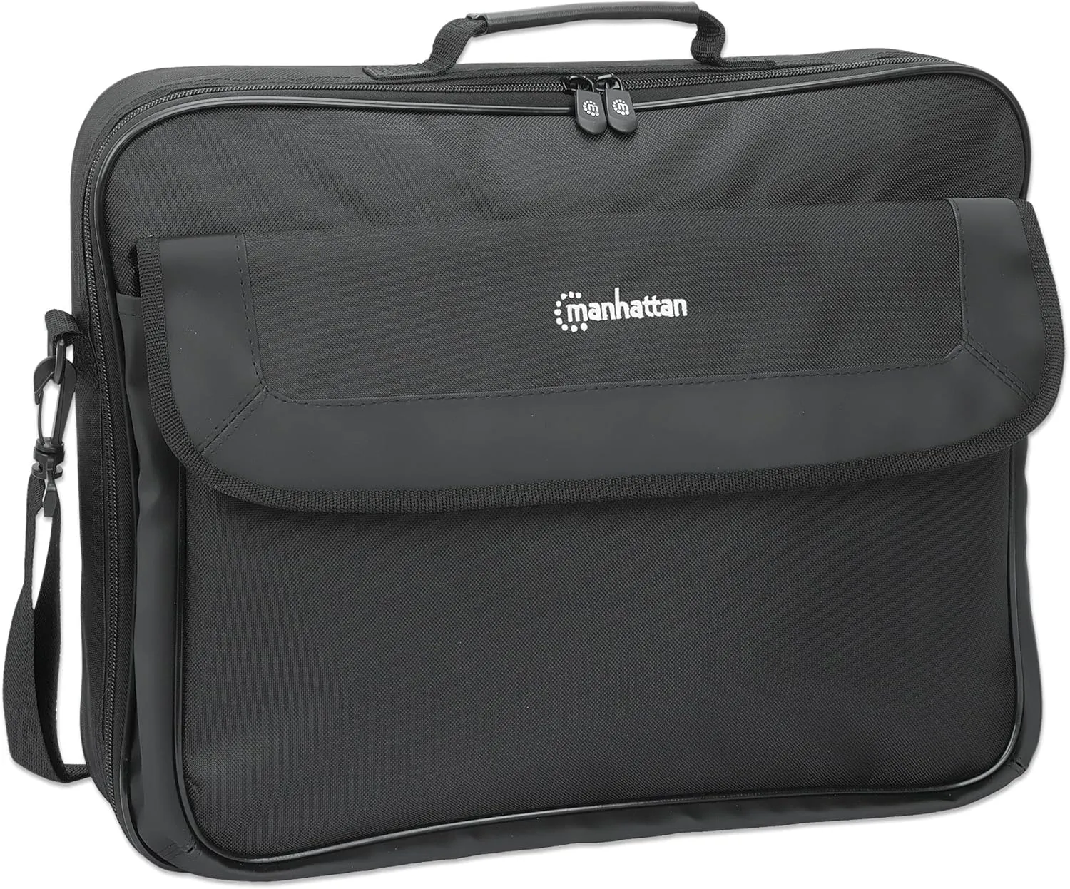 MANHATTAN Laptop Shoulder Bag Carrying Case – Slim Briefcase Style, Clamshell Opening, Padded Compartments–3 Yr Mfg Warranty