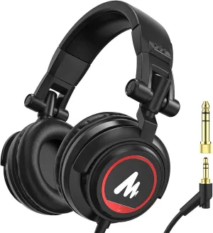 MAONO 50MM Drivers Over Ear Studio Headphones, AU-MH501 Stereo Monitor Closed Back Headphones, Lightweight Foldable Design for Smartphone, Computer, Podcast, Mixer, Music, DJ