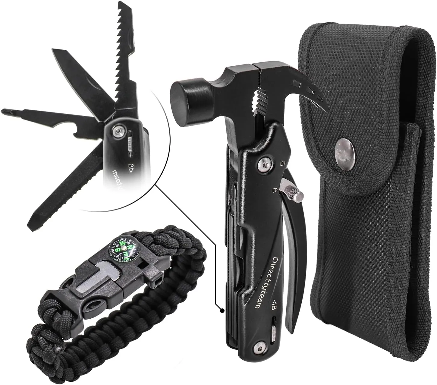 MARIE Multitool Camping Accessories Stocking Stuffers for Men Dad Gifts, 12 In 1 Survival Multi Tools Hammer Christmas Cool Gadgets for Adults Him Boyfriend Husband Grandpa Women Birthday