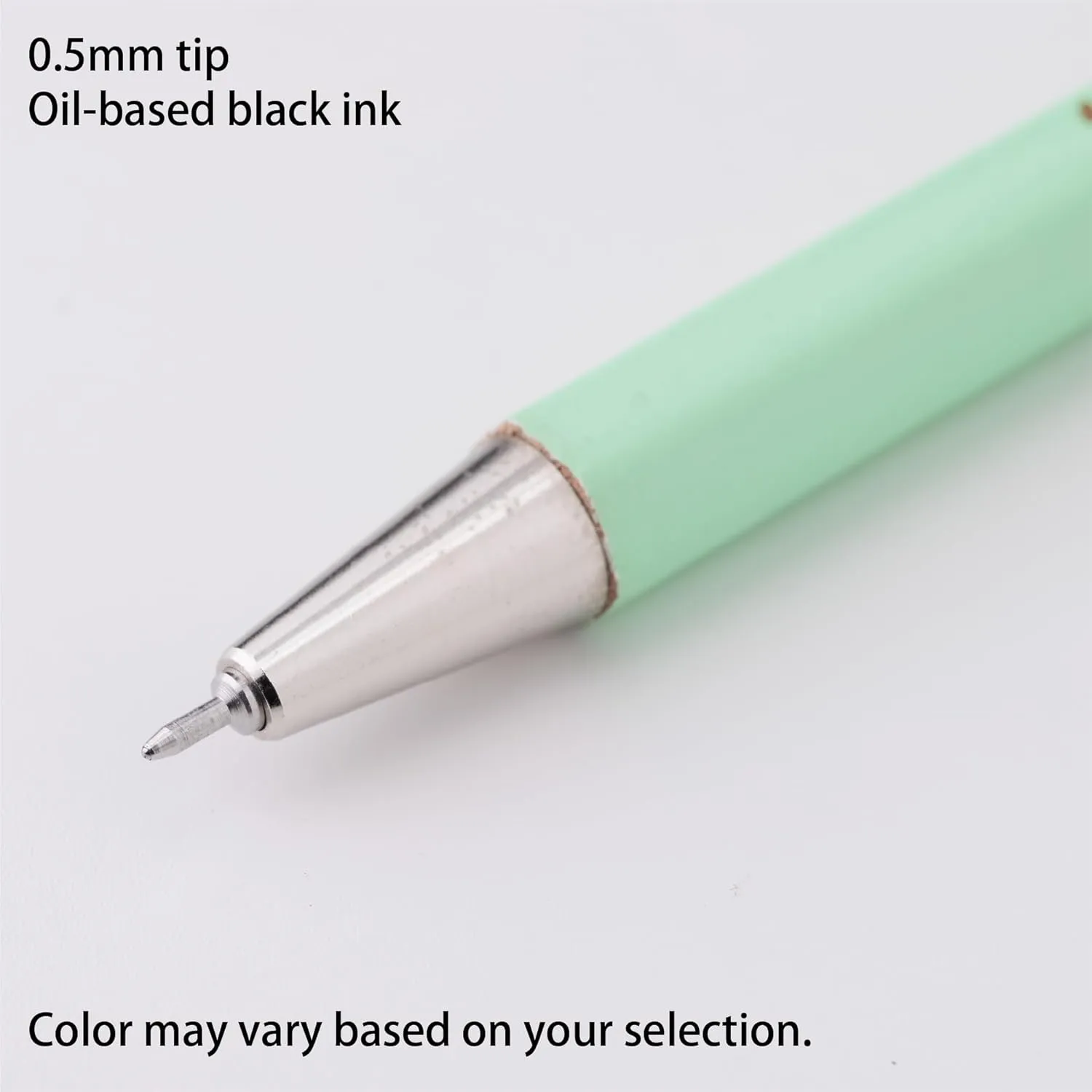 MARK'STYLE Tous Les Jours 0.5mm Retractable Ballpoint Pen- Oil-Based Ink, Wood Encased, Made in Japan- Perfect for School, Office, and Journaling (Ocean Blue)