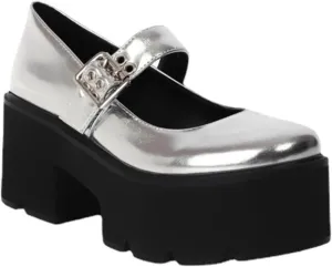 Mary Jane Shoes for Women Girls, Black Platform Mary Janes Chunky Heel Kawaii Lolita School Shoes
