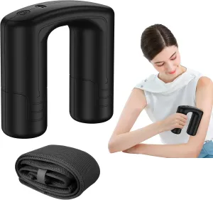 Massage Gun Deep Tissue, Handheld Massager for Muscle Relaxation, Pain Relief, Portable Body Massager Belt with 5 Vibration Levels, Easy to Use, Lightweight & Quiet - Black