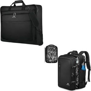 MATEIN Garment Bag Travel Backpack, Vacuum Seal 60L Waterproof Carry On with Vacuum Compression, Fits 17" Laptop, Black, 18 x 14 x 8 inches
