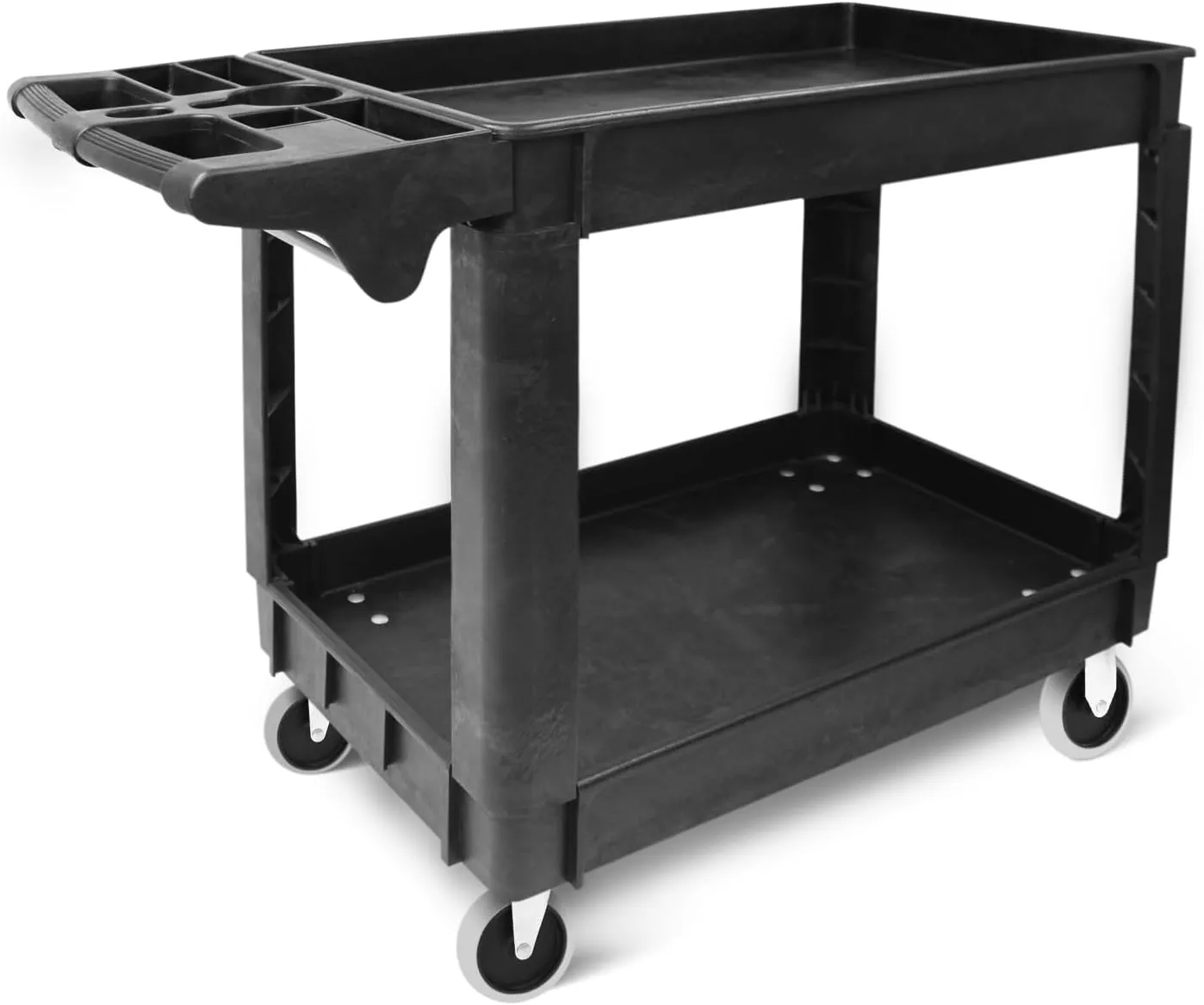 MaxWorks 80855 500-lb Utility Service PP Cart With Two Trays and Wheels 30 Inch X 16 Inch Overall Dimensions