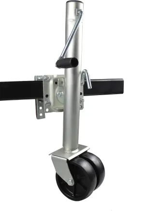 MaxxHaul 70149 Trailer Jack with Dual Wheels - 26-1/2" to 38" Lift Swing Back - 1500 lbs. Capacity ,Zinc, Grey
