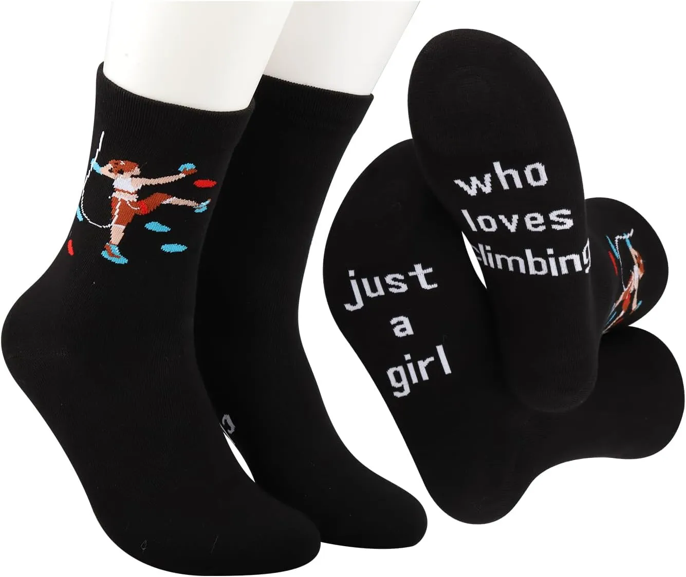MBMSO Just a Girl who Loves Climbing Socks - Funny Climbing Gift for Girls