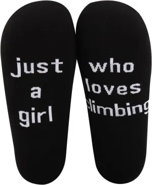 MBMSO Just a Girl who Loves Climbing Socks - Funny Climbing Gift for Girls