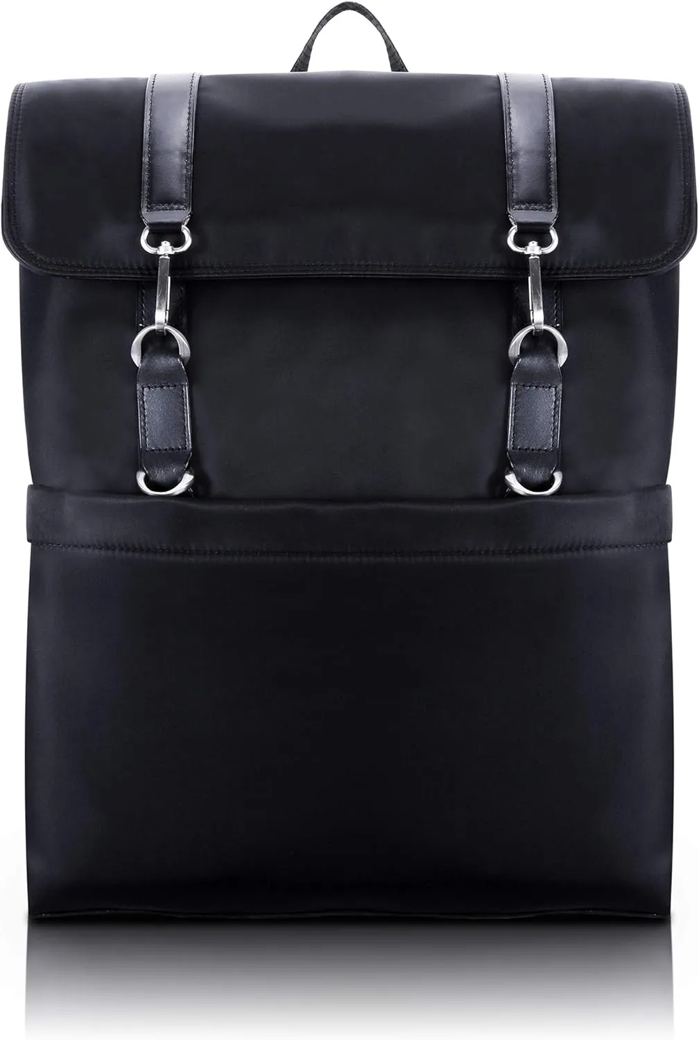 McKlein 17" Nylon Flap Over Laptop Backpack- ELEMENT- Black