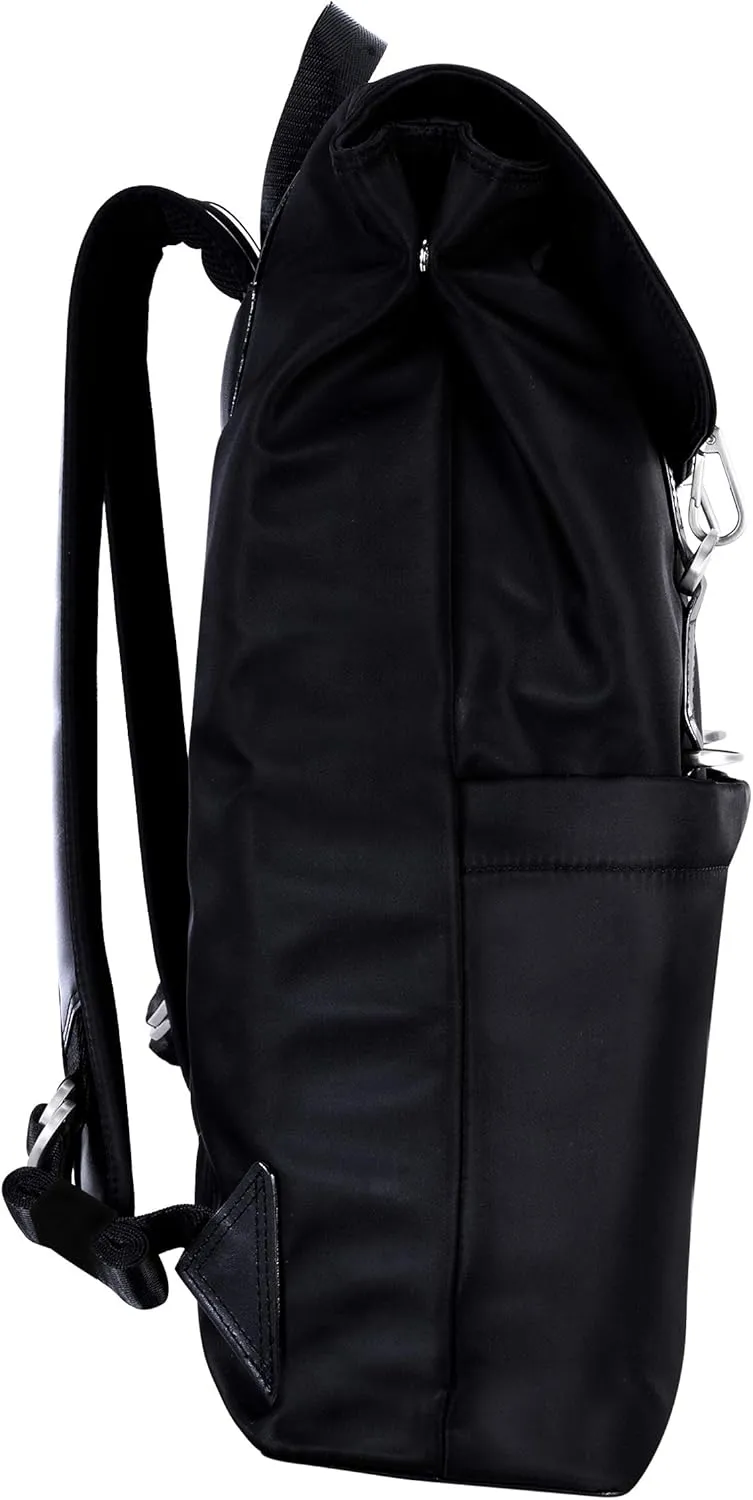 McKlein 17" Nylon Flap Over Laptop Backpack- ELEMENT- Black