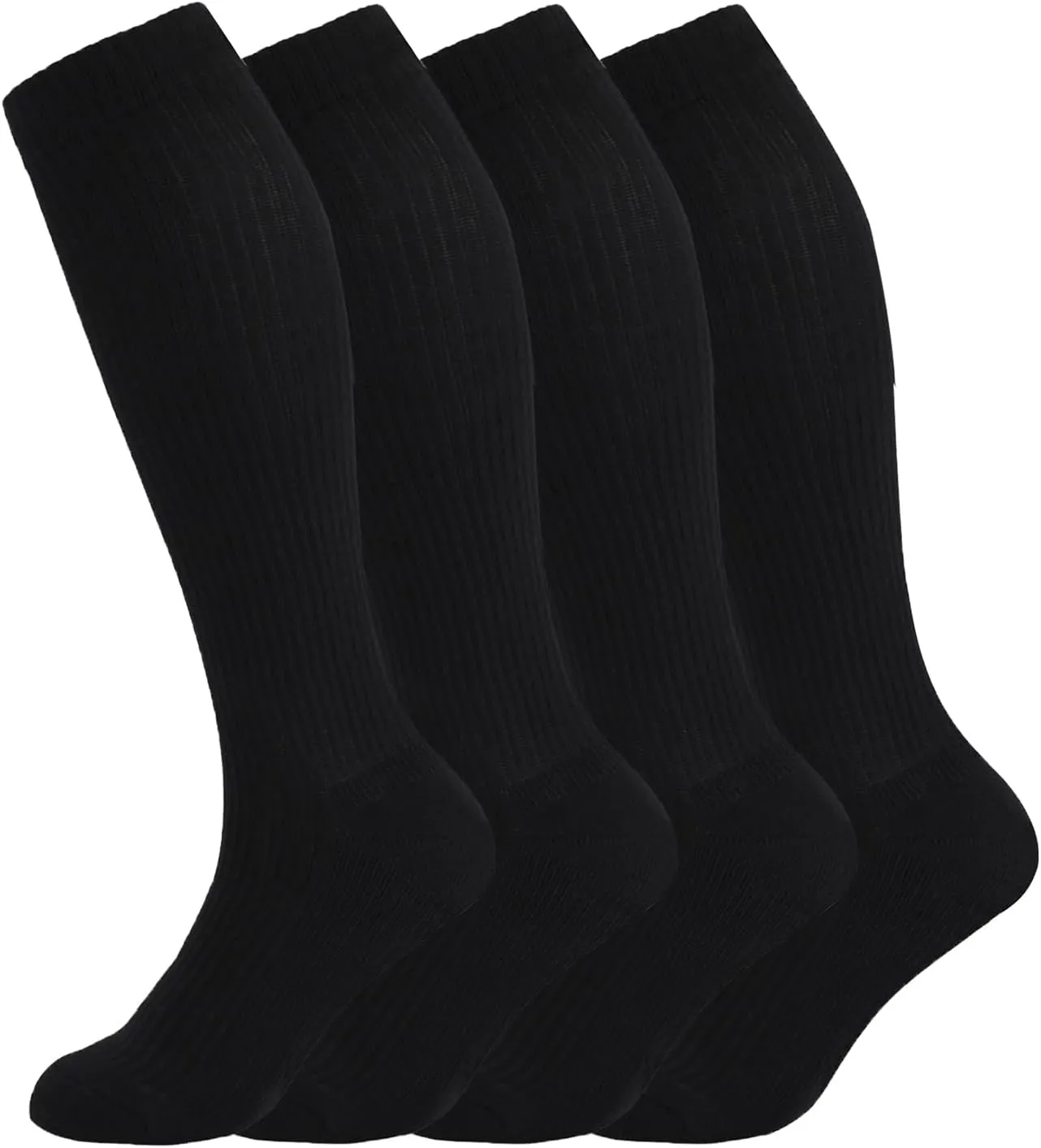  MD Cotton Compression Socks for Women and Men 4/6 Pairs 8-15/15-20 mmHg Knee High Socks for Sports Travel Nurse Edema