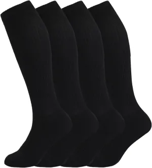  MD Cotton Compression Socks for Women and Men 4/6 Pairs 8-15/15-20 mmHg Knee High Socks for Sports Travel Nurse Edema