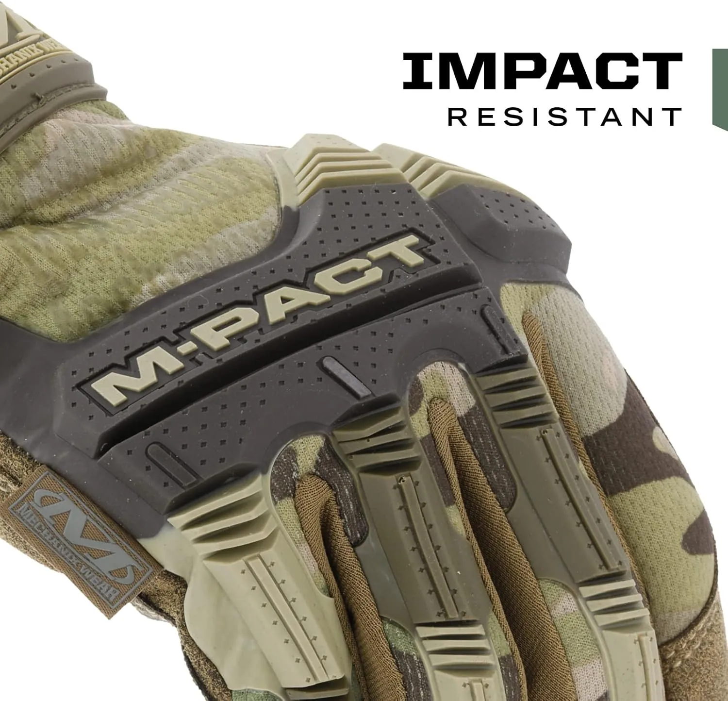 Mechanix Wear: M-Pact Tactical Gloves with Secure Fit, Touchscreen Capable Safety Gloves for Men, Work Gloves with Impact Protection and Vibration Absorption (Camouflage - MultiCam, Medium)