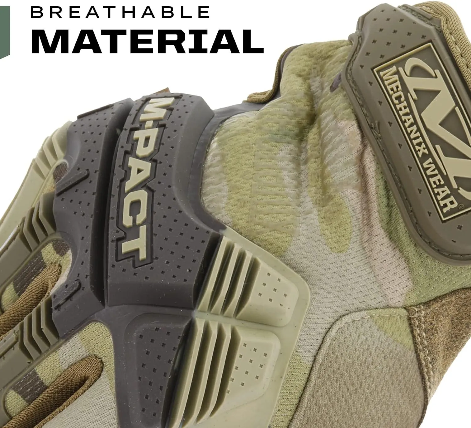 Mechanix Wear: M-Pact Tactical Gloves with Secure Fit, Touchscreen Capable Safety Gloves for Men, Work Gloves with Impact Protection and Vibration Absorption (Camouflage - MultiCam, Medium)