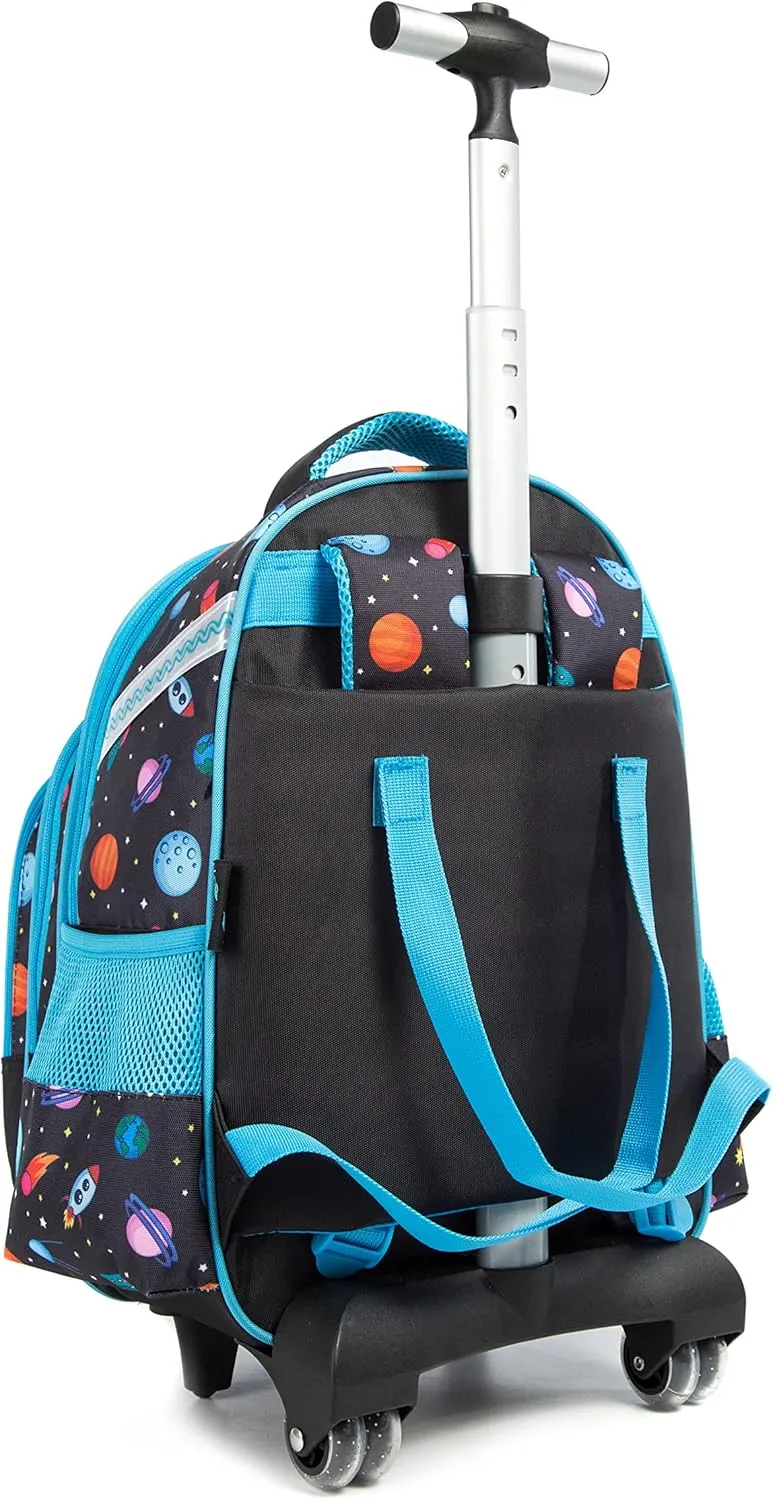 Meetbelify Boys Rolling Backpack Kids Backpacks with Wheels for Elementary Student School Bags Trolley Trip Luggage