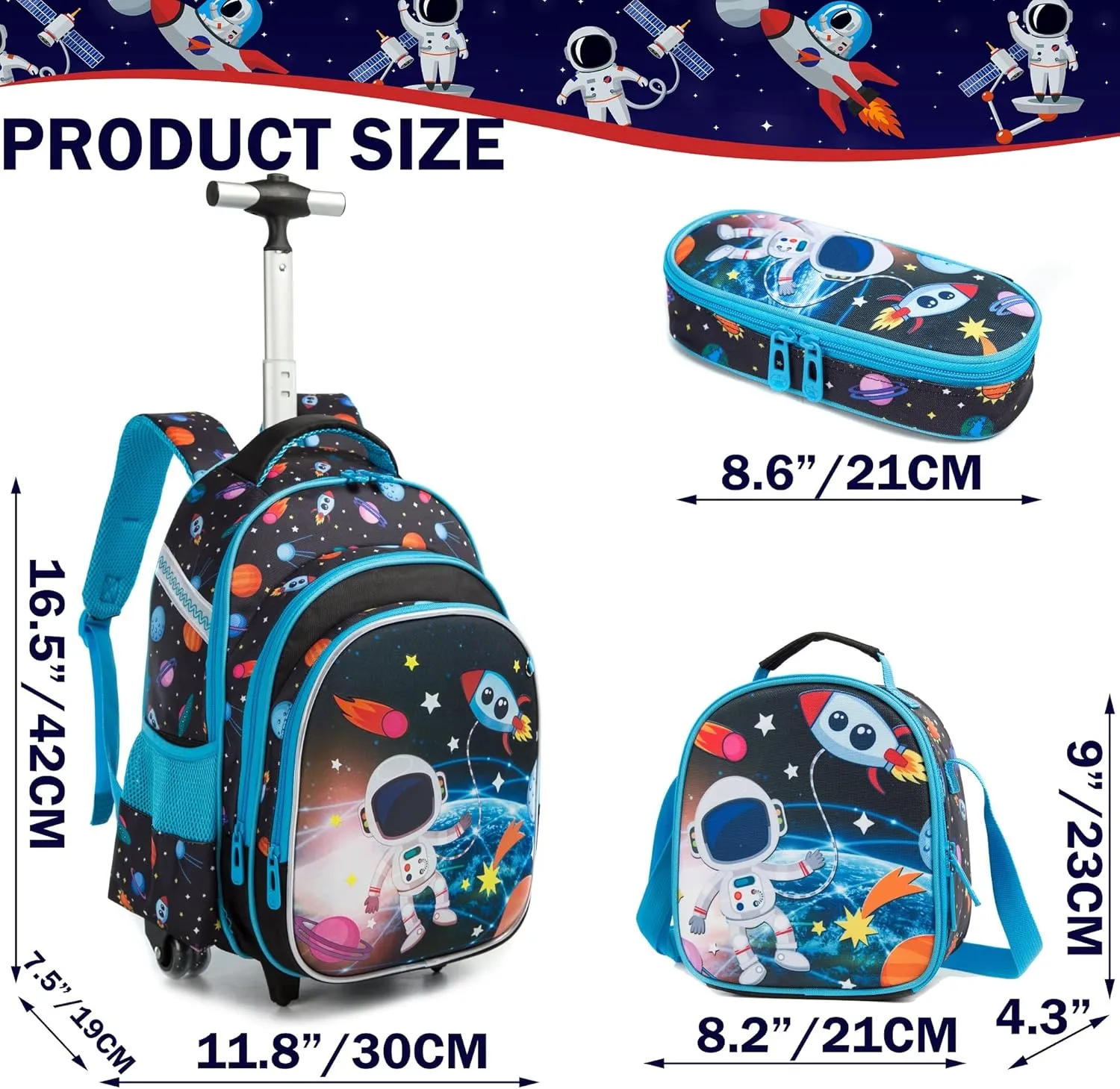 Meetbelify Boys Rolling Backpack Kids Backpacks with Wheels for Elementary Student School Bags Trolley Trip Luggage
