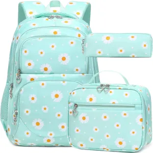 Meisohua Girls Backpack with Lunch Box 3 in 1 Set Kids Backpack for Girls Preschool Kindergarten Elementary School Backpack