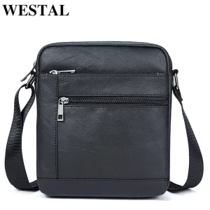 Men Bags for Leather 7604 Male Men's Leather Bag Men's Handbags Shoulder Messenger Small Genuine Bag Proactive support Men Automation-ready Bag Crossbody WESTAL