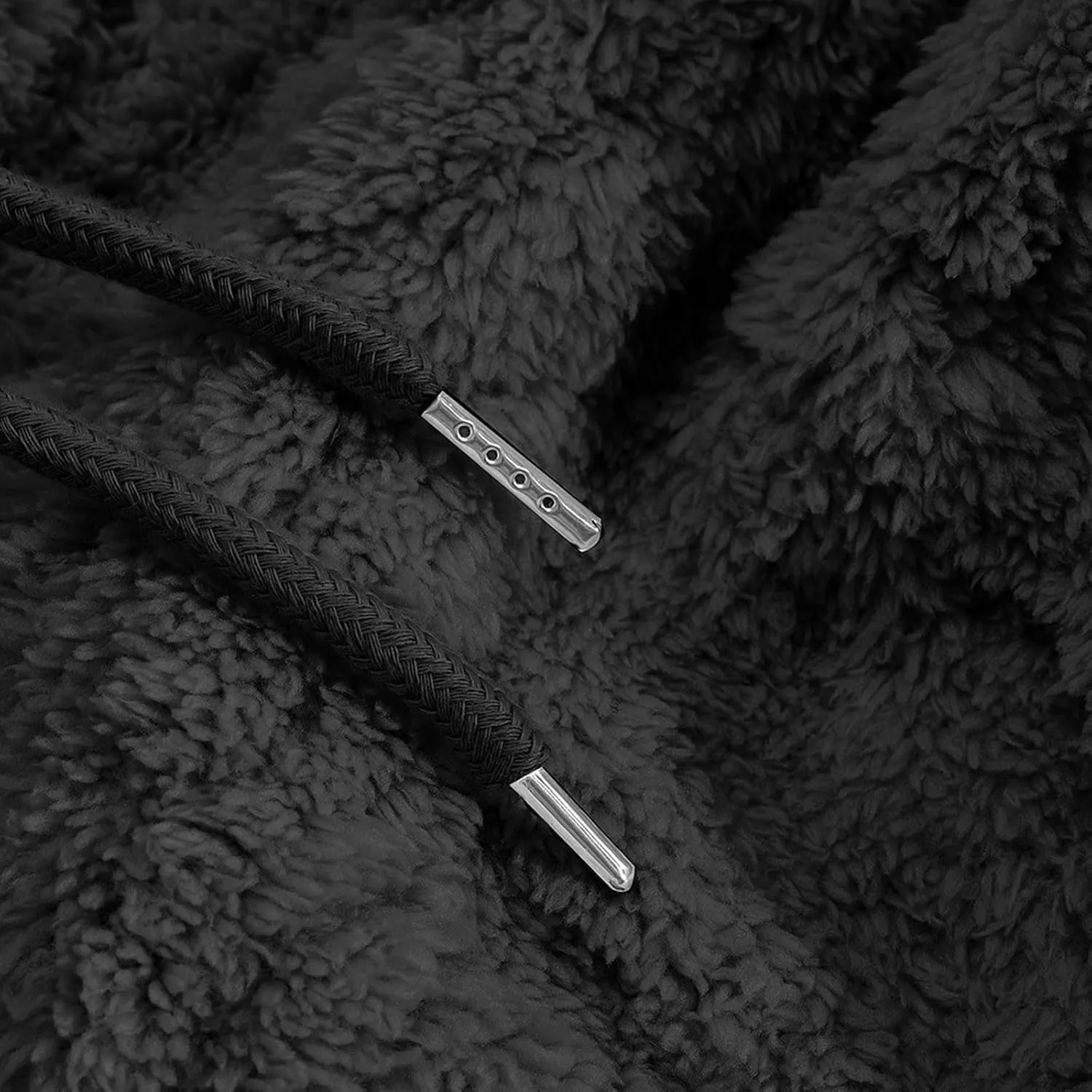 Men Fleece Hoodie Warm Thick Big And Tall Winter Pullover Tops Geometric Texture Heavyweight Thermal Pullover Sweater