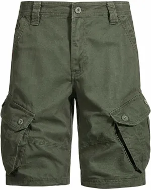 Men's Big and Tall Shorts Cargo Utility Design Stretch Fabric Heavy Duty Outdoor Casual Summer Wear