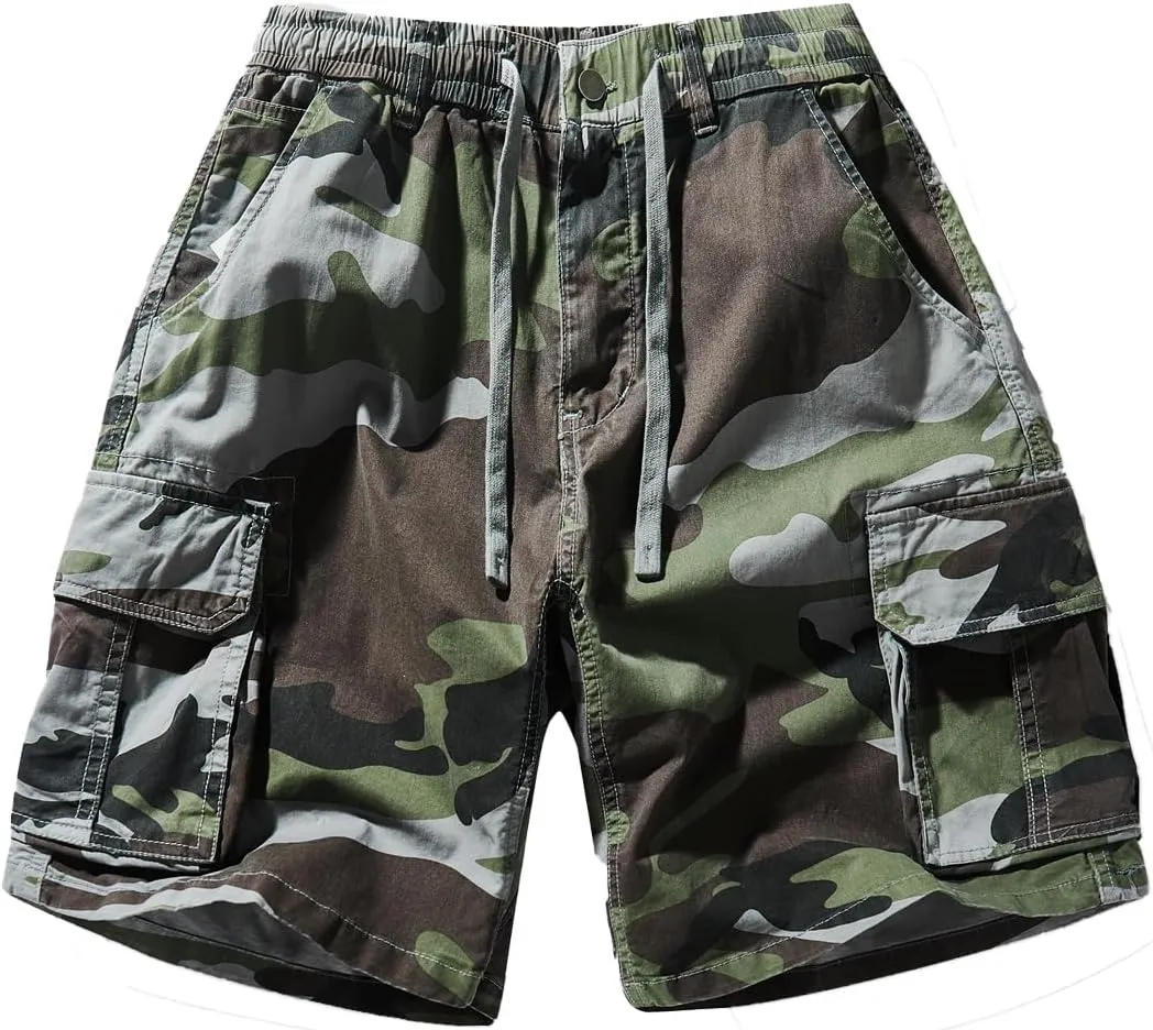 Men's Camouflage Tactical Cargo Shorts - Summer Slim-Fit Military Shorts with Multi-Pockets
