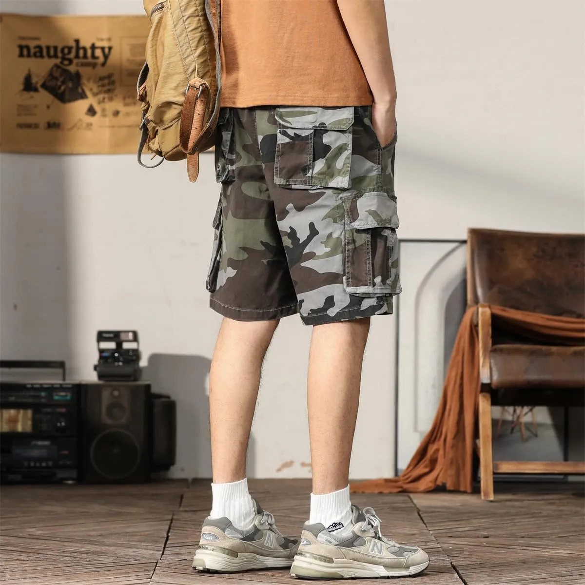Men's Camouflage Tactical Cargo Shorts - Summer Slim-Fit Military Shorts with Multi-Pockets