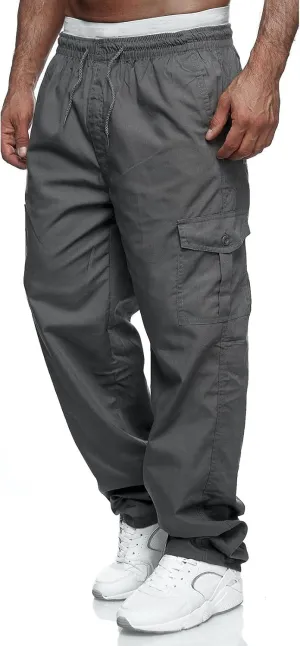 Men's Cargo Pants Relaxed Fit Sport Pants Jogger Sweatpants Drawstring Outdoor Trousers with Pockets