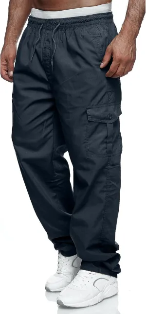 Men's Cargo Pants Relaxed Fit Sport Pants Jogger Sweatpants Drawstring Outdoor Trousers with Pockets