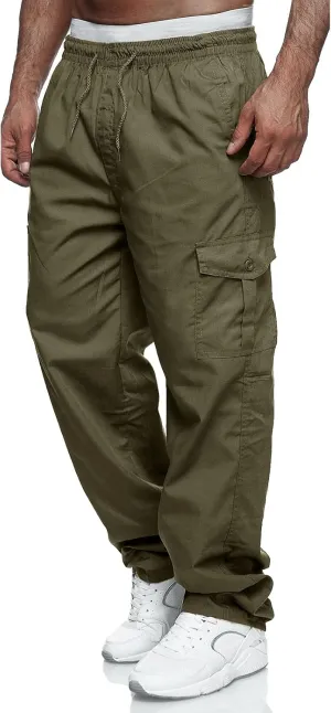 Men's Cargo Pants Relaxed Fit Sport Pants Jogger Sweatpants Drawstring Outdoor Trousers with Pockets