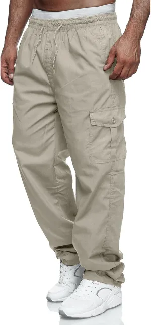 Men's Cargo Pants Relaxed Fit Sport Pants Jogger Sweatpants Drawstring Outdoor Trousers with Pockets