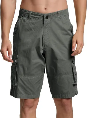 Men's Cargo Shorts Relaxed Fit Below Knee Length Hiking Shorts with 6 Pockets