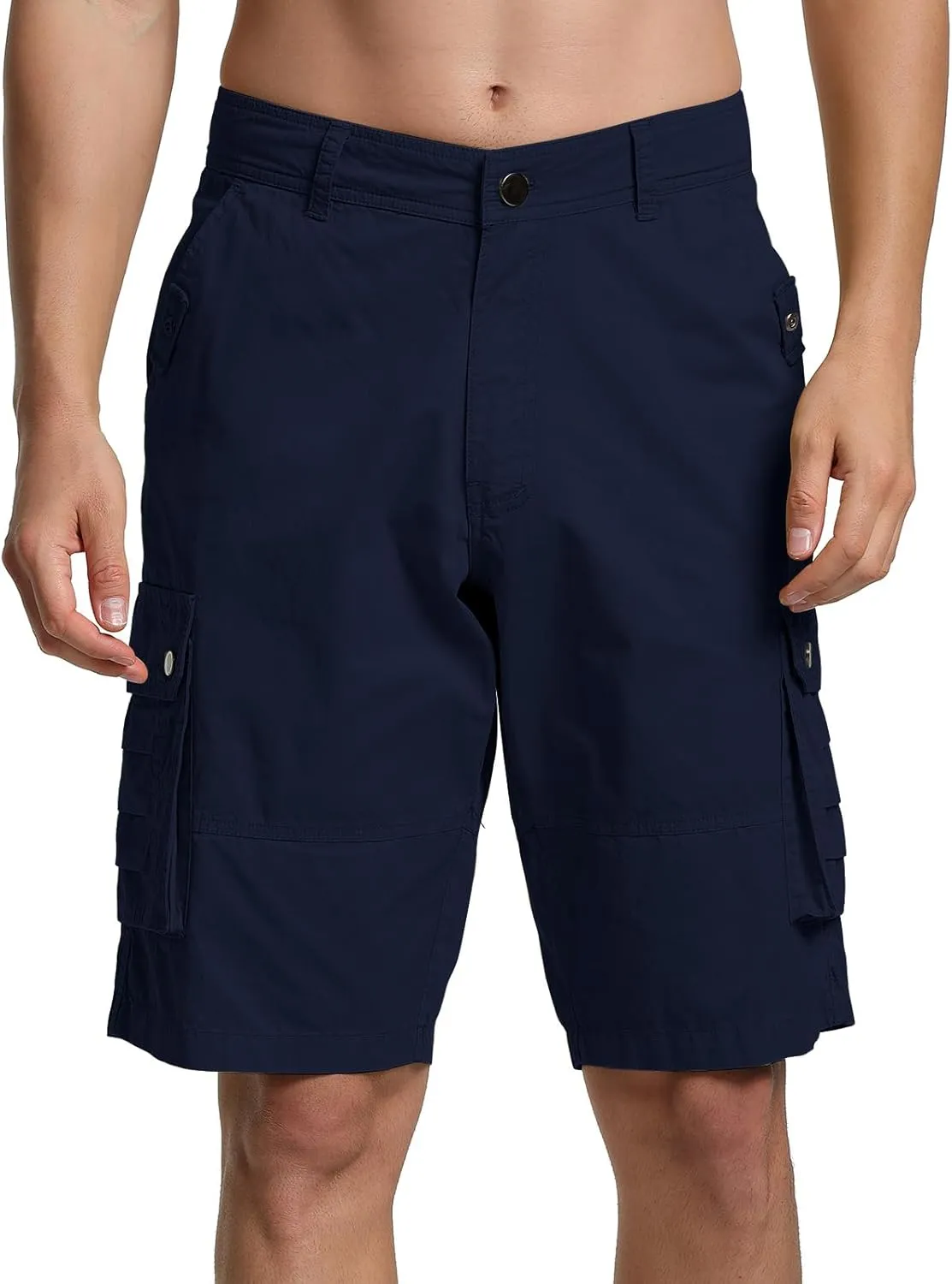 Men's Cargo Shorts Relaxed Fit Below Knee Length Hiking Shorts with 6 Pockets