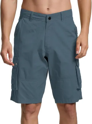Men's Cargo Shorts Relaxed Fit Below Knee Length Hiking Shorts with 6 Pockets