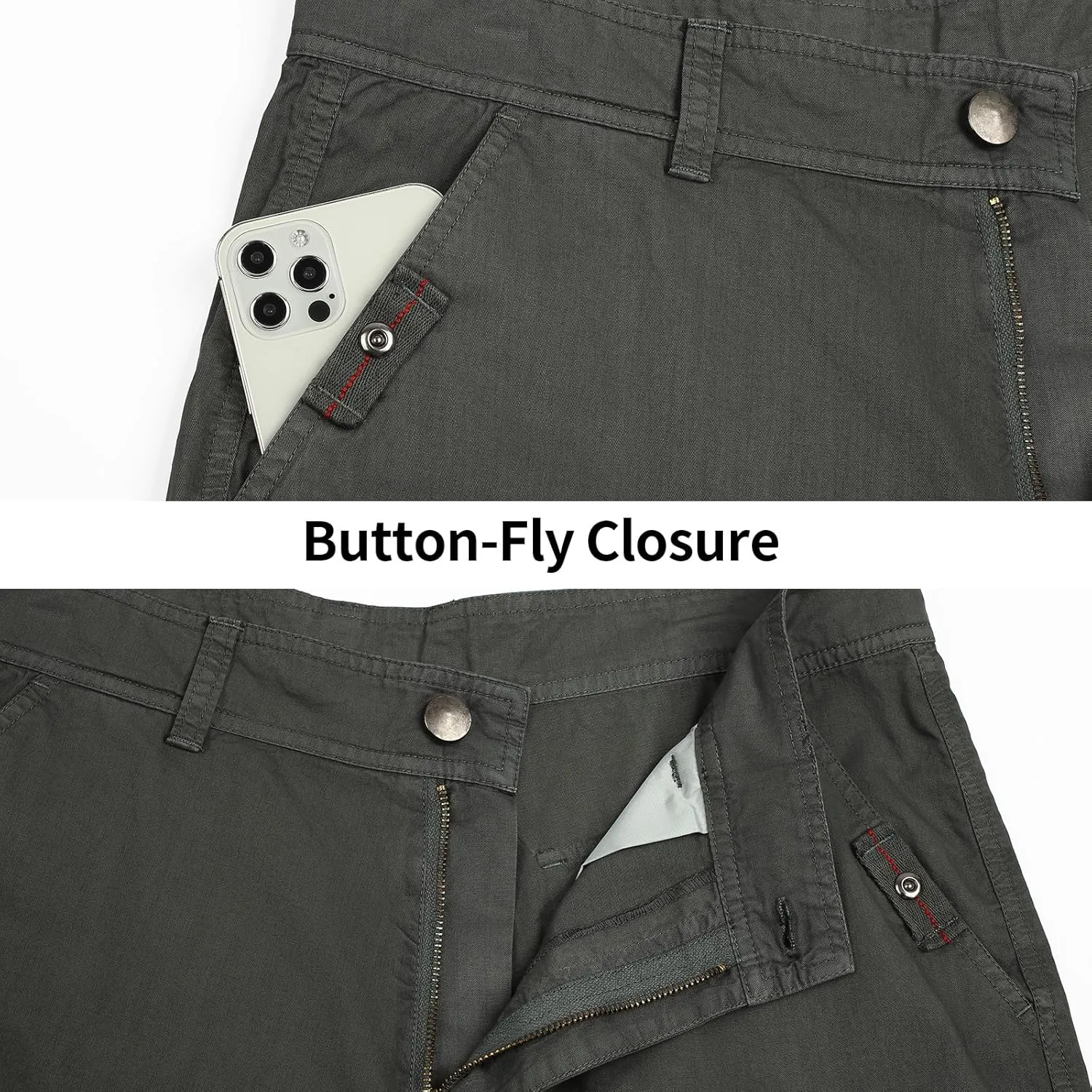 Men's Cargo Shorts Relaxed Fit Below Knee Length Hiking Shorts with 6 Pockets