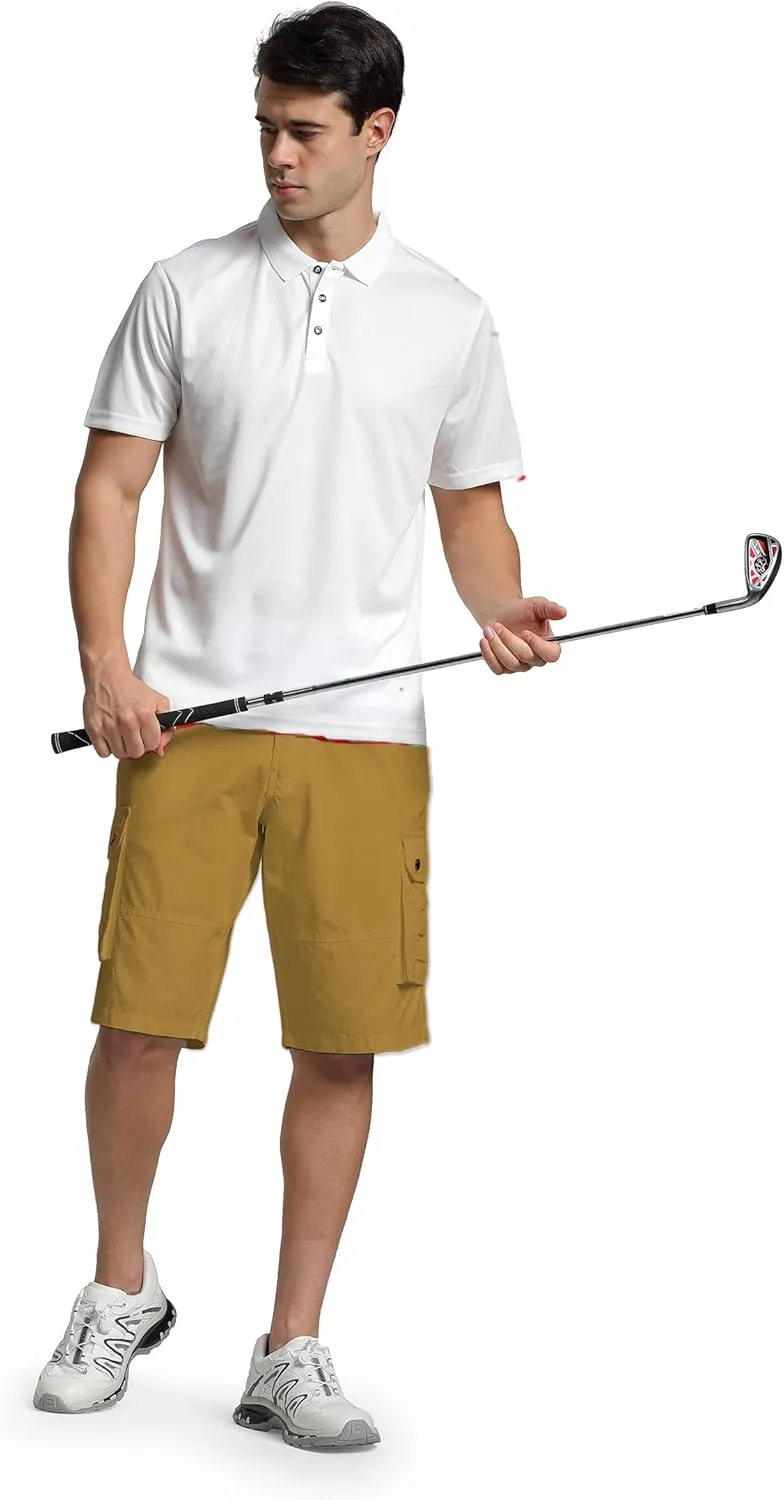 Men's Cargo Shorts Relaxed Fit Below Knee Length Hiking Shorts with 6 Pockets