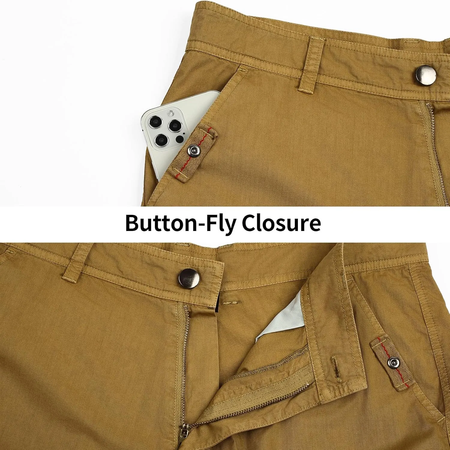 Men's Cargo Shorts Relaxed Fit Below Knee Length Hiking Shorts with 6 Pockets