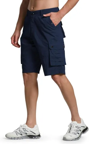 Men's Cargo Shorts Relaxed Fit Below Knee Length Hiking Shorts with 6 Pockets