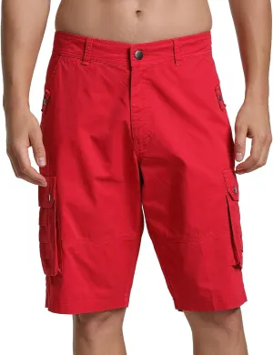 Men's Cargo Shorts Relaxed Fit Below Knee Length Hiking Shorts with 6 Pockets