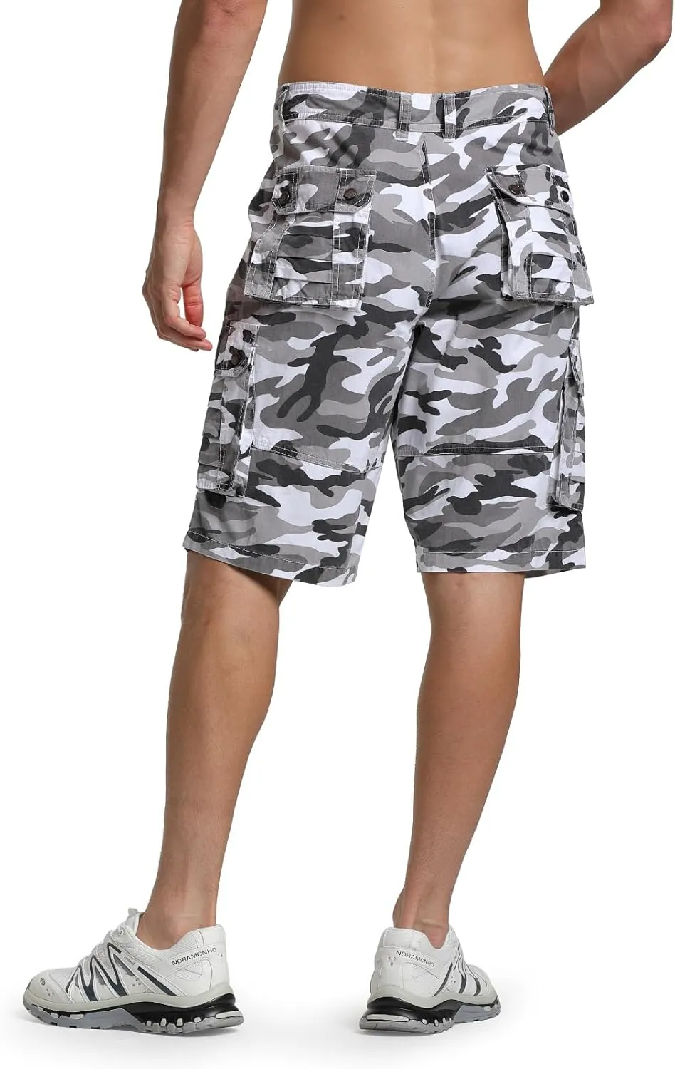 Men's Cargo Shorts Relaxed Fit Below Knee Length Hiking Shorts with 6 Pockets