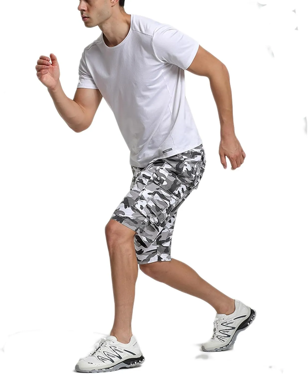 Men's Cargo Shorts Relaxed Fit Below Knee Length Hiking Shorts with 6 Pockets