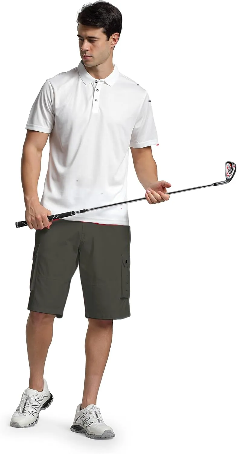 Men's Cargo Shorts Relaxed Fit Below Knee Length Hiking Shorts with 6 Pockets