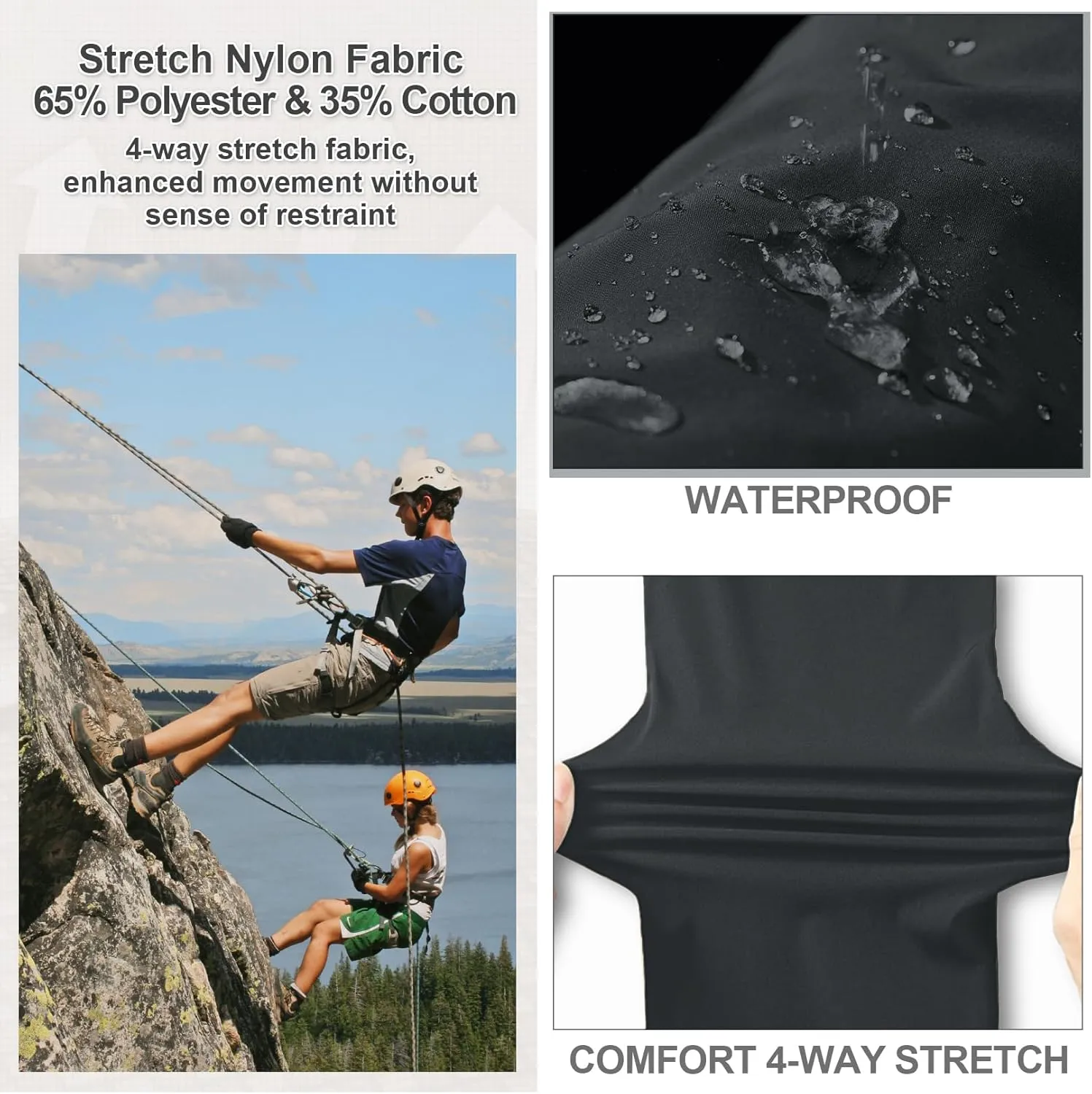 Mens Hiking Pants Convertible Quick Dry Zip Off Fishing Travel Safari Pants
