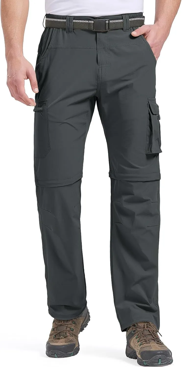 Mens Hiking Pants Convertible Quick Dry Zip Off Fishing Travel Safari Pants
