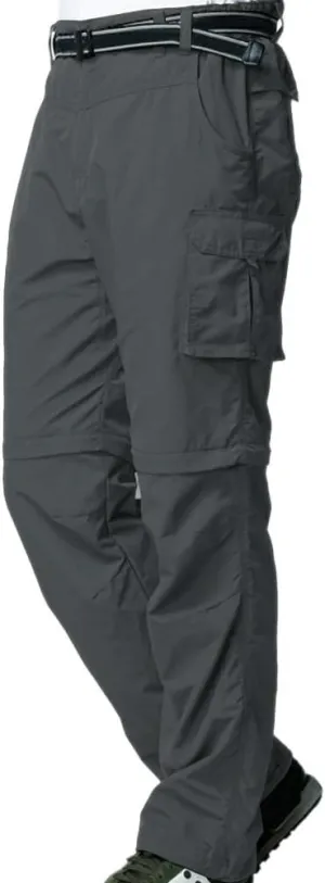 Mens Hiking Pants Convertible Quick Dry Zip Off Fishing Travel Safari Pants