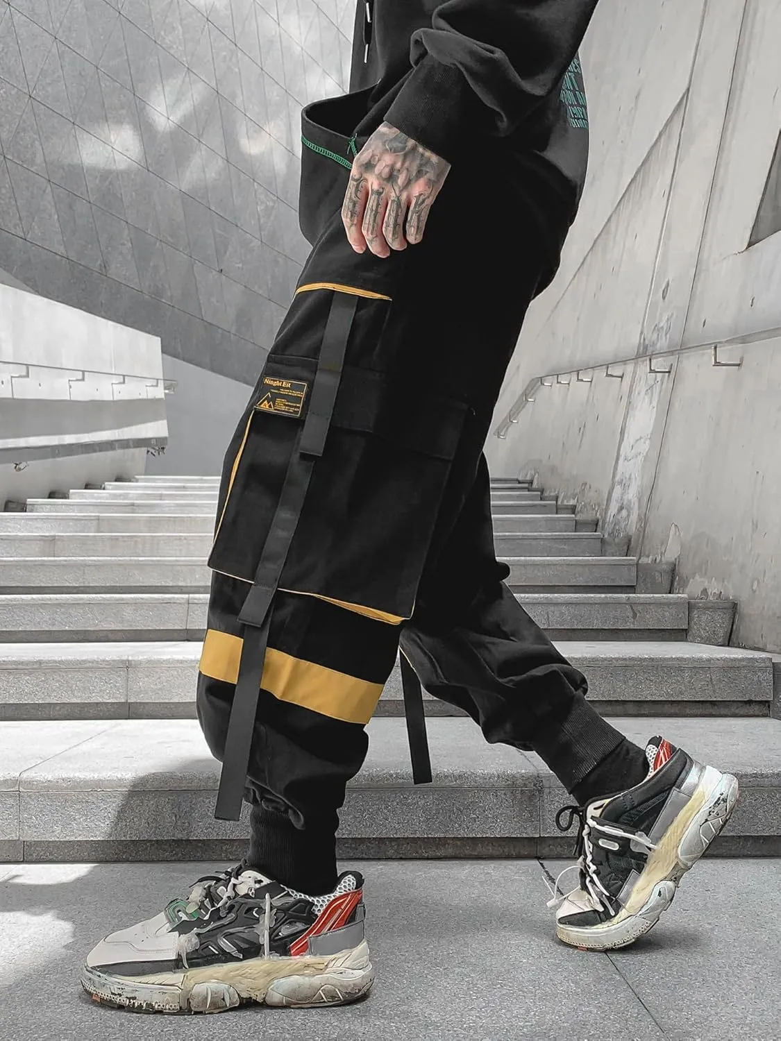 Men's Jogger Pants Punk Cargo Baggy Techwear Streetwear Hip Hop Couple Women Unisex Sports Casual Pants