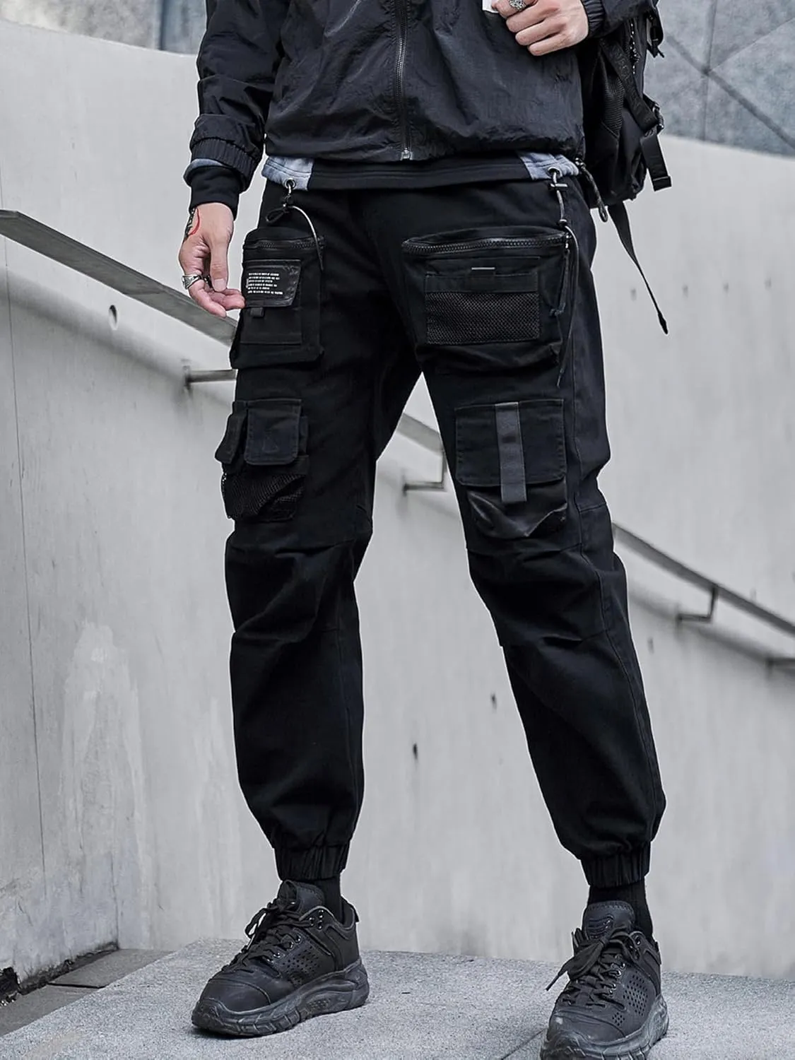 Men's Jogger Pants Punk Cargo Baggy Techwear Streetwear Hip Hop Couple Women Unisex Sports Casual Pants