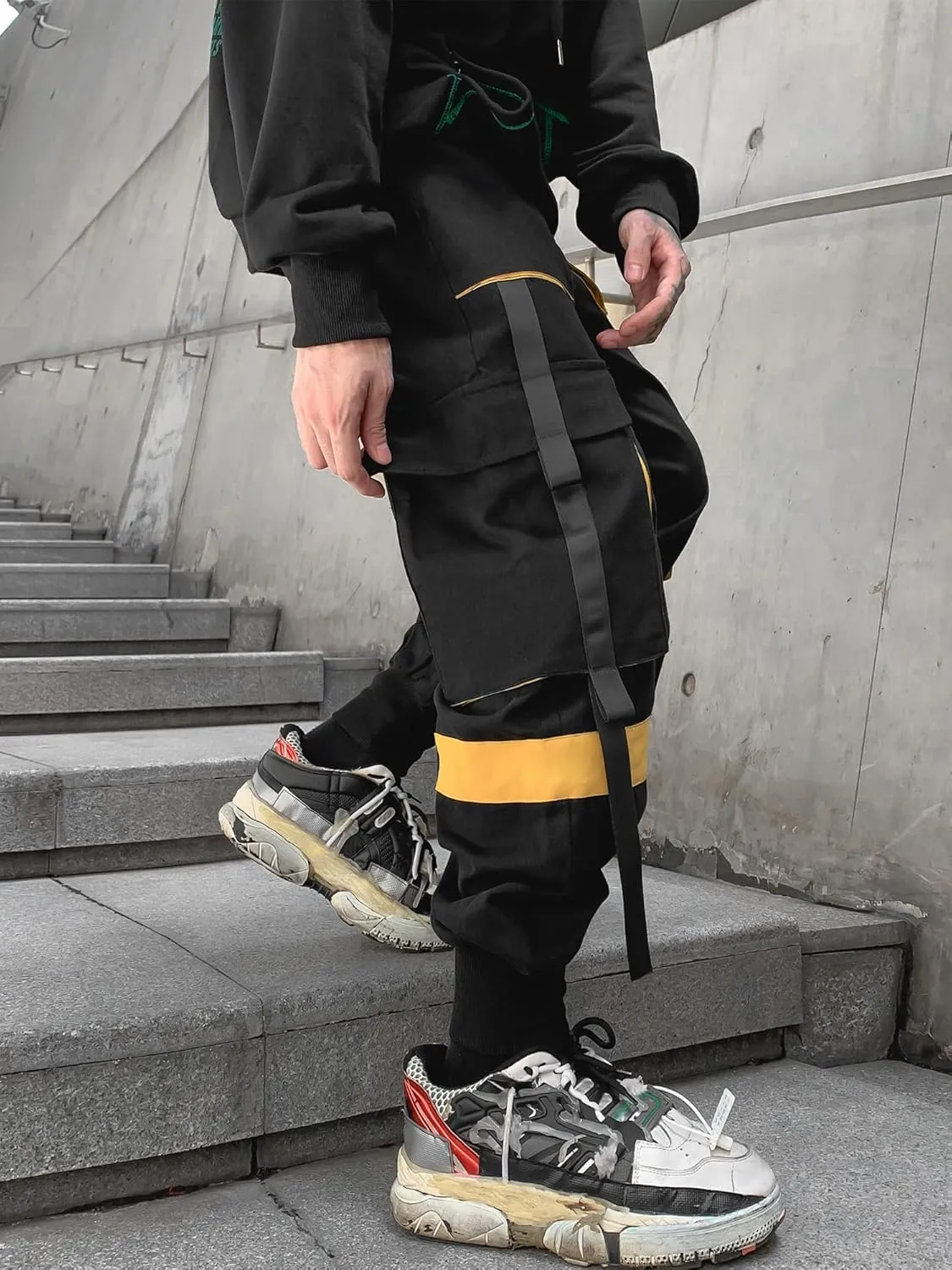 Men's Jogger Pants Punk Cargo Baggy Techwear Streetwear Hip Hop Couple Women Unisex Sports Casual Pants