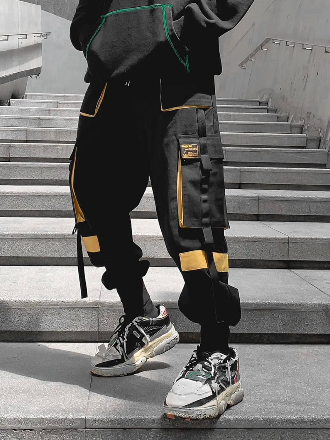 Men's Jogger Pants Punk Cargo Baggy Techwear Streetwear Hip Hop Couple Women Unisex Sports Casual Pants